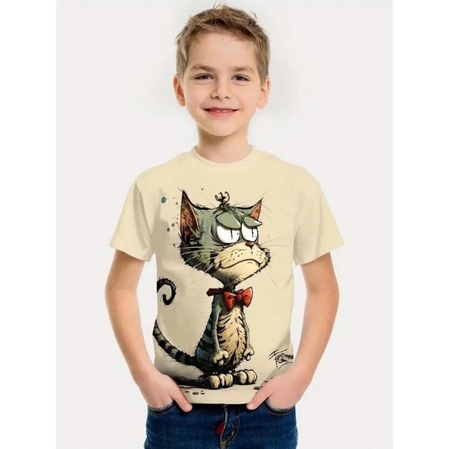 Boys' Short Sleeved T-shirt Summer New 3D Printed Children's Clothing T-shirt