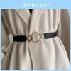 Classic Faux Leather Stretch Waist Belt With Alloy Hook For Women Daily Wear