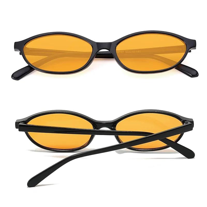 Sexy Small Oval Women's Sunglasses  New Fashion Black Brown Sun Glasses Ladies Shades Trends Summer Unique Eyewear Men