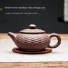 Purple Clay Teapot Handmade Bamboo Xishi Teapot Filter Large Teapot Ceramic Tea Set Single Household Teapot Set