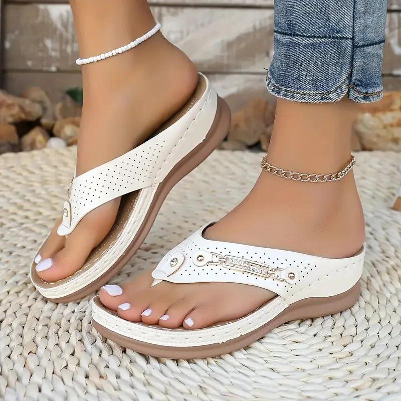 Fashion 2025 New Women Slippers Big Size Platform Wedges Sandals Non-Slip Open Toe Sandals Flip Flops Outdoor Beach Shoes Slides Women