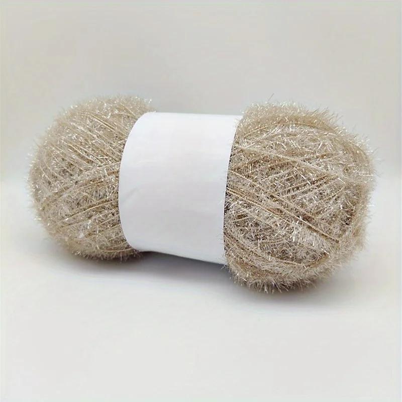 4 Stück buntes Polyester-Wimperngarn-Set - Flauschiges Bastelgarn zum Häkeln, DIY-Handstrickzubehör, Großpackung 400g