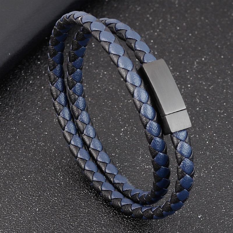 Special Luxury Style Leather Combination Splicing Men's Leather Bracelet Three Colors DIY Size New Year's Surprise Gift