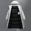 Chaqueta de plumón Chaqueta con capucha de plumón de pato blanco para invierno hasta la rodilla para hombre