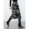 Langzi Printed A-Line Midi Skirt