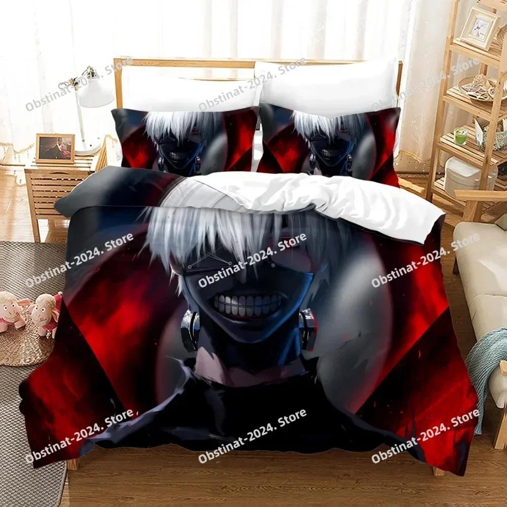 3D Print Anime Tokyo Ghoul Bedding Set Single Twin Full Queen King Size Hip Hop Anime Bed Set Teenager Bedroom Duvet Cover Sets