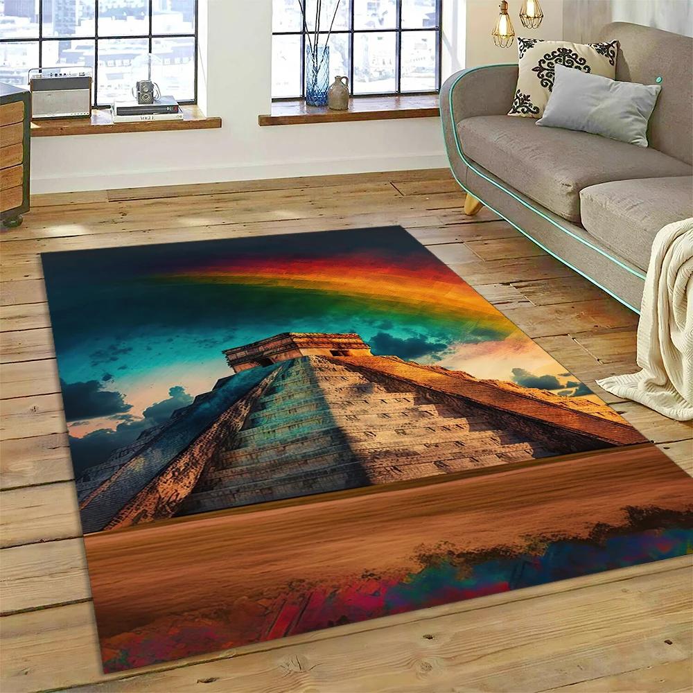 Egyptian Pyramid Famous Architecture Carpet Rug for Home Living Room Bedroom Sofa Doormat Decor,Kids Area Rug Non-slip Floor Mat