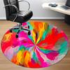 1pc Colorful Abstract Painting Chair Carpet for Office Non Slip, Machine Washable Rug for Office, Room Holiday Decor for Christmas, Birthday Polyester