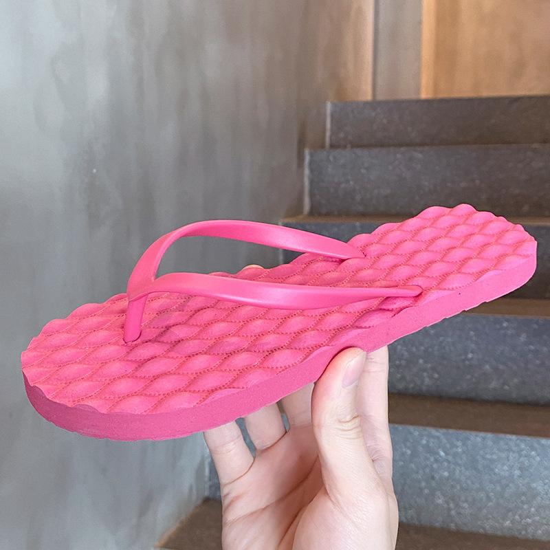 new colorful flip-flops bathing non-slip pinching feet summer travel couple portable cool slippers women's