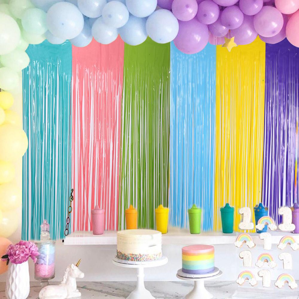 Rain Playful Macaron Curtain In Multiple Colors For Fun Kids Birthday Decor Theme