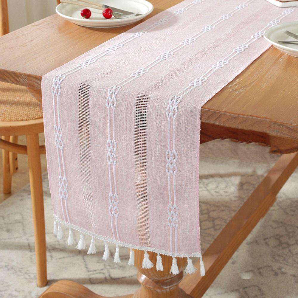 Woven Table Cover Nordic Style Tablecloth INS Cotton Linen Table Runner  Table Decor