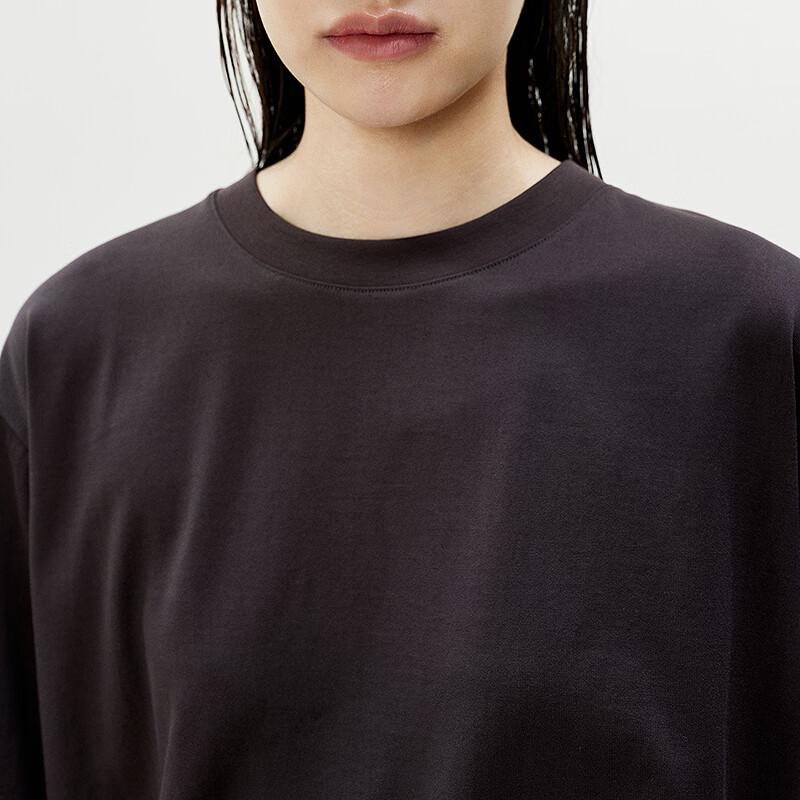 LESS 2025 Spring Cotton Loose Fit Round Neck Short Sleeve T-Shirt