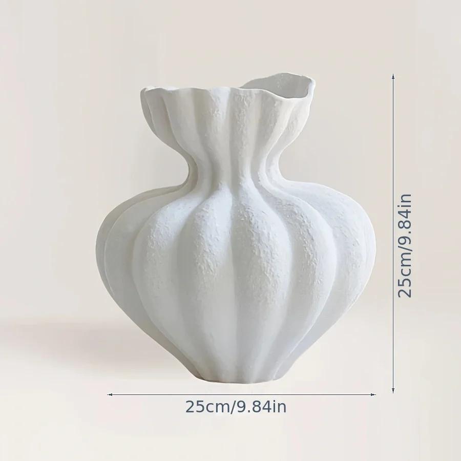 French Ceramic Vase White High-end Decoration Dining Table Living Room Retro Art Vase Room Decoration Accessories