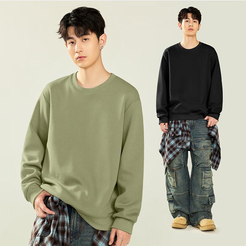 GENIOLAMODE Men's Loose Fit Crew Neck Sweatshirt