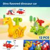 Press Red Dinosaur Pressing Inertia Sliding Children Toy Car For Toddler Play