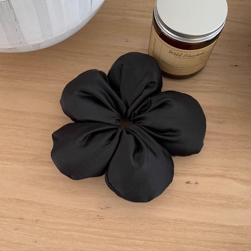 Cloth Flower Scrunchies Flower Shape Exaggerated Hair Ring Large Satin Hair Scrunchies  Lady