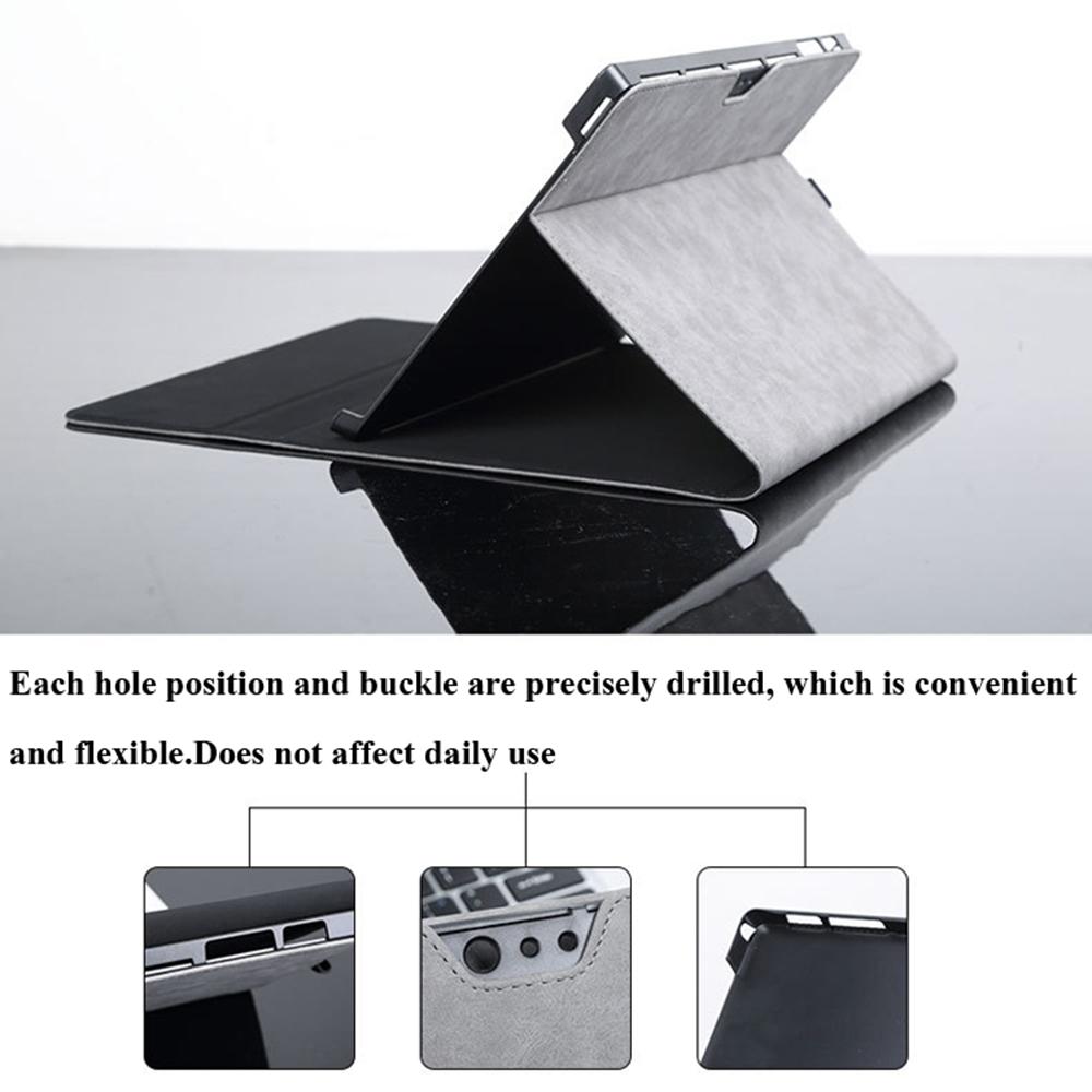 Tablet Case For Microsoft Surface Pro 7/6/5/4 Magnetic Clasp Folding Stand PU Leather Cover