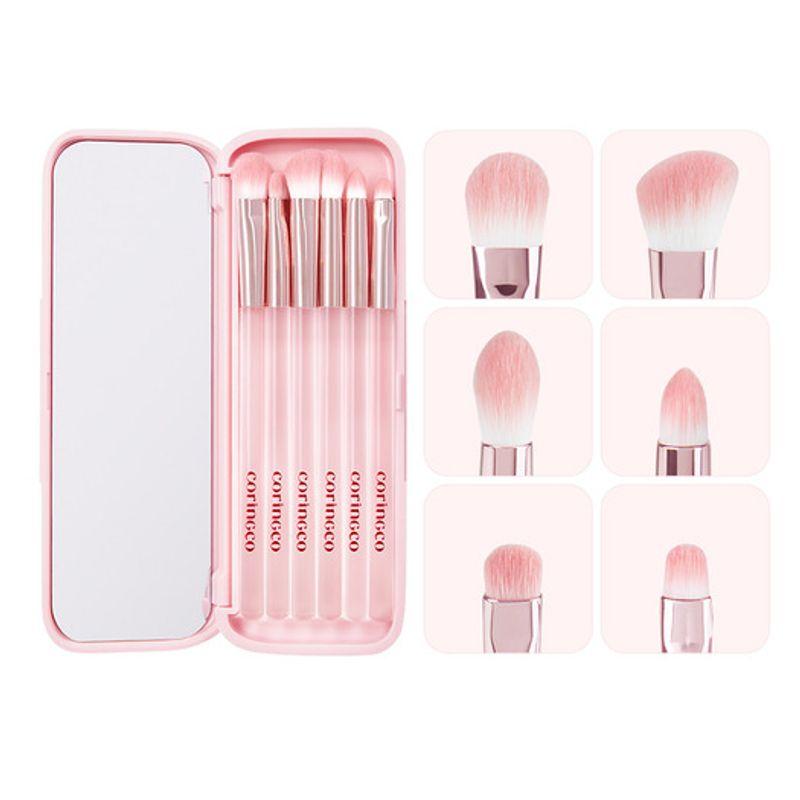 Pink Pocket Eye Brush Set 6P