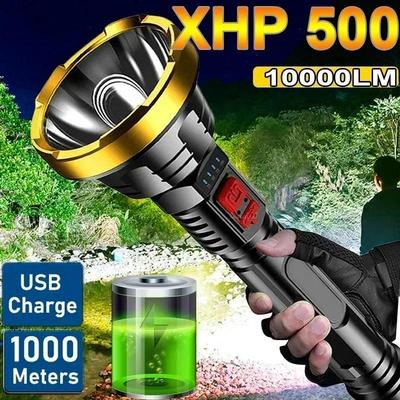 USB Wiederaufladbare Taschenlampe Highlight Leistungsstarke LED Taschenlampe Outdoor Superhell Tragbare Beleuchtung LED Campinglampe Reise