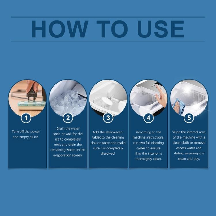 10pcs Ice Machine Descaling Tablets Professional Strength Ice Maker Cleaner For Spotlessly Interior And Clean Ice Making