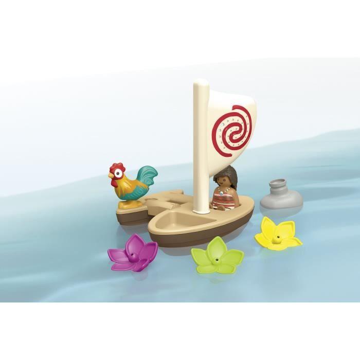 PLAYMOBIL Junior 71459 Vaiana et bateau à voile, Flotte dans l'eau, Jouet pour le bain, Disney, Dès 12 mois