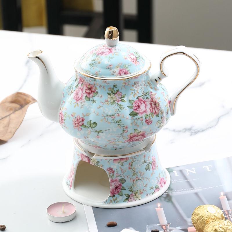 800ML Europäische Keramik Teekanne und Teewärmer Englisches Nachmittagstee-Set Hochwertiges Porzellan Kaffeekanne Hitzebeständige Kesselkanne