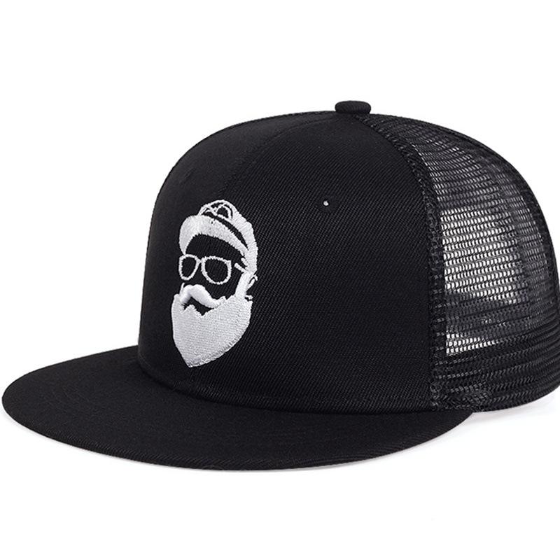 Sommer Unisex Onkel Bart Stickerei Hip-Hop Netzmützen Outdoor Verstellbare Lässige Baseballkappen Sonnenschutzhut