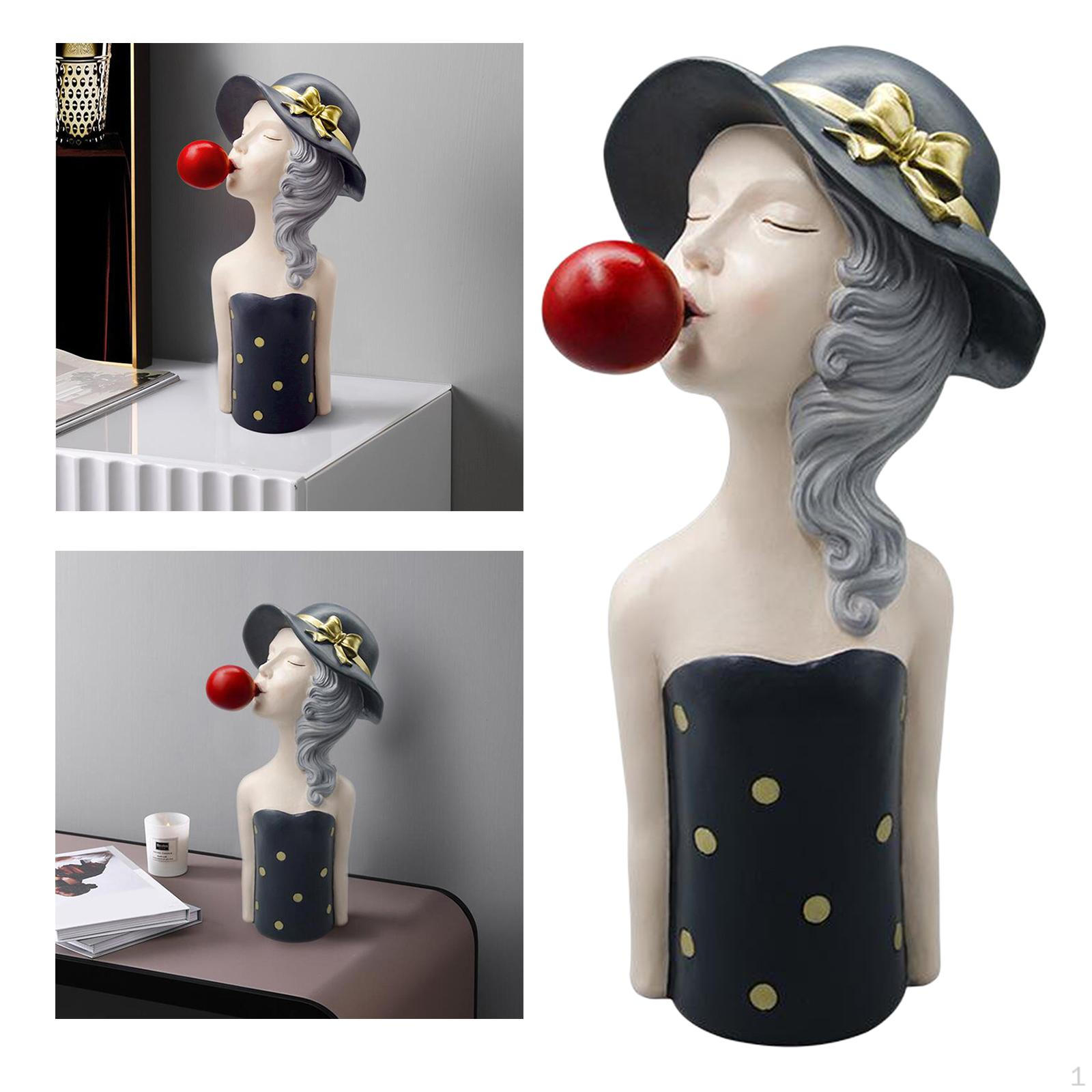 

Bubble Girls Sculpture, Resin Figure Figurine Statue Piece Decorative Home Centerpieces серый