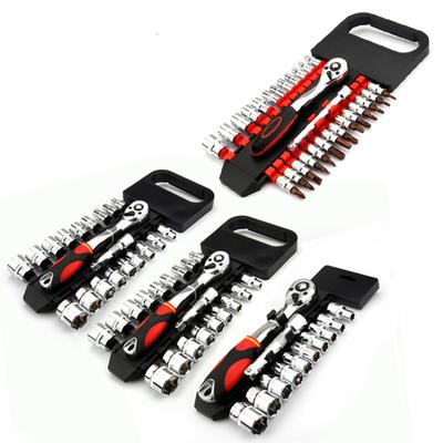 Crv Sada nástrčných reverzibilních ráčnových klíčů s rychloupínáním Nástroje se závěsným stojanem 1/4"3/8''1/2'' Vodicí 6,35 mm 10 mm 12,5 mm
