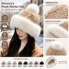 Faux Lambswool Plush Winter Hat Ear Covering Pom Pom Hat Gifts Mongolian Hat  Cold Weather Wear