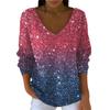 Maglione da donna casual quotidiano a maniche lunghe con scollo a V in finta lana, maglione a trecce con paillettes