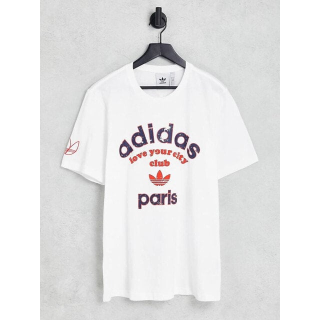 

Белая футболка с логотипом adidas Originals Paris