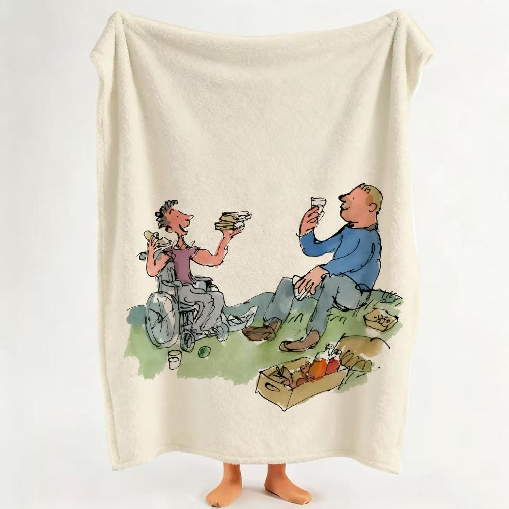 

Illustrator Q Quentin Blake Throw Flannel Throw Blanket Suitable for Sofa Living Room Bedroom 75cmx90cm