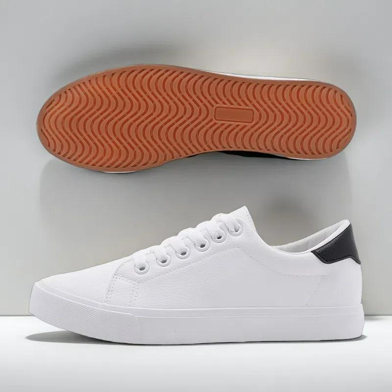 Vulcanized Rubber Shoes Men's Shoes Casual Leather Shoe Mesh Summer Lace Up Flat Bottom Sports Board Shoes Men Casual Sneakers