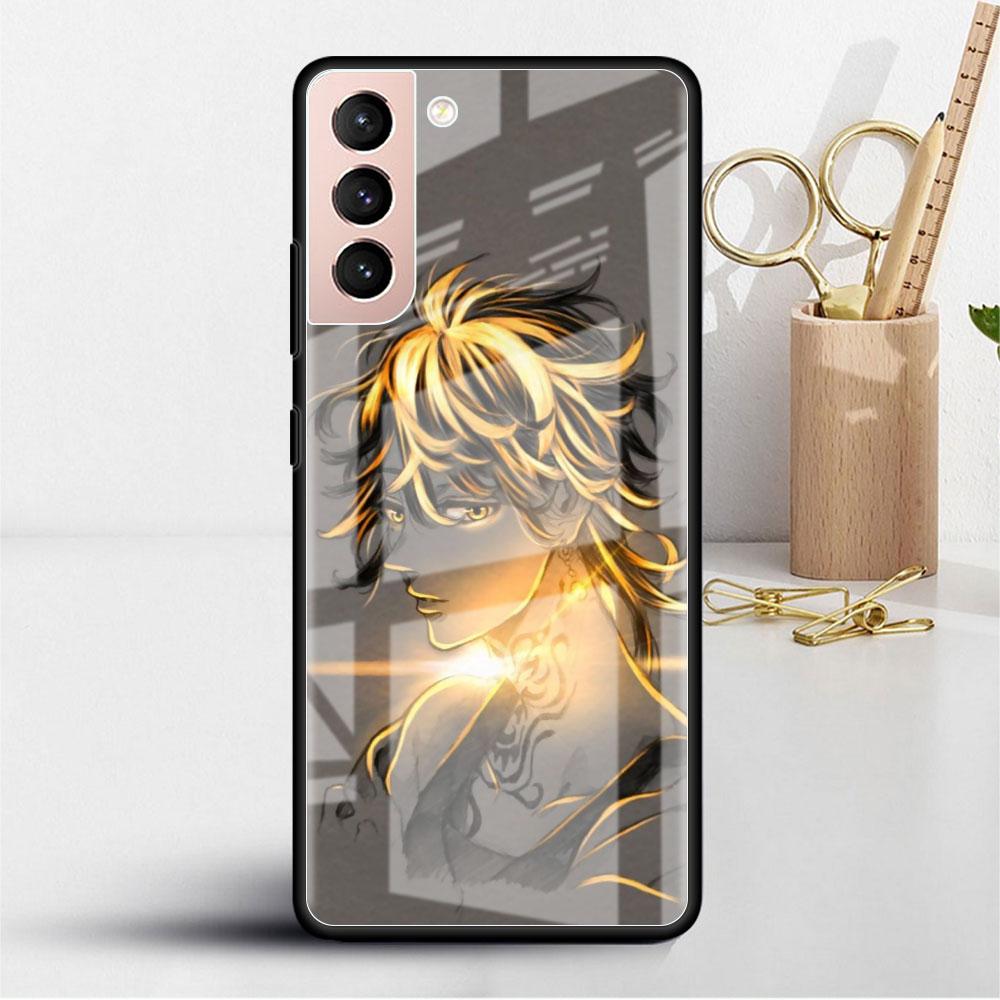 Glashülle für Samsung Galaxy S22 S20 FE S21 5G S10 S9 Plus Note 10 20 Lite Gehärtete Handyhülle Japanische Anime Tokyo Revengers