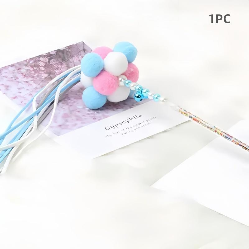 Funny Stick Cat Toy Kitten Cat Teaser Interactive Toy Fringed Toys for Cats Interactive Toy Fairy Cats Stick With Little Bell