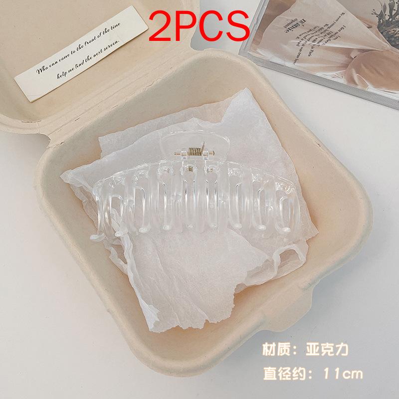 2 ΤΕΜ Premium Σετ Κεφαλών Νέο Γυναικείο Κλιπ Κλιπ Νύχι Μόδας Καφέ Μαύρο Ακρυλικό Μεγάλες Φουρκέτες Claw For Lady Clip Barrette Αξεσουάρ μαλλιών