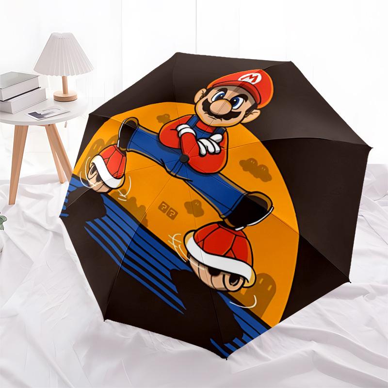 1PC Mario Bros Automatic Open/Close Exquisite Umbrella - Compact Travel Umbrella, 8-Rib Heavy-Duty Construction, Ideal Gift a0828172