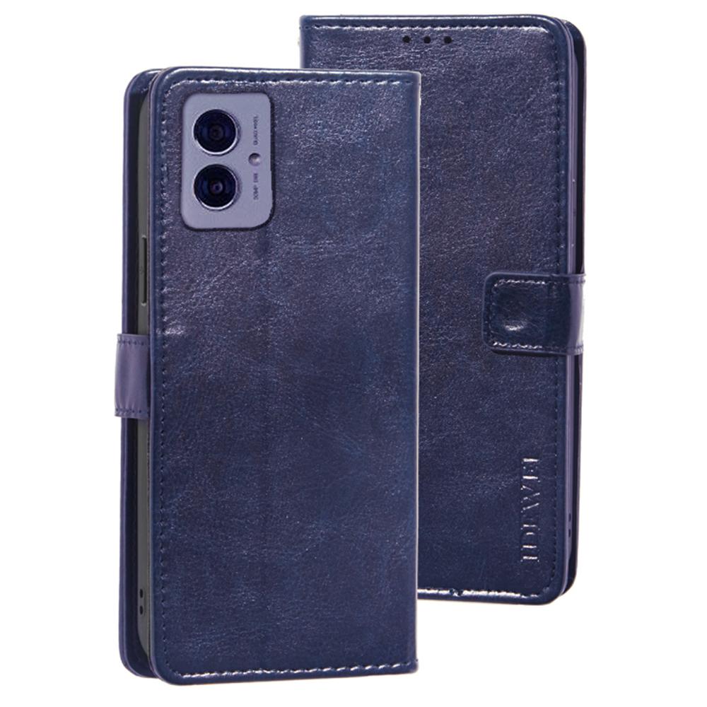 IDEWEI For Motorola Moto G55 5G Stand Case Crazy Horse Texture Leather Phone Cover