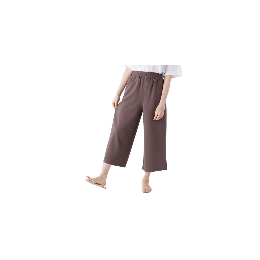 Happy Marilyn Happy Sararin Plus Size Women's Wide Leg Pants Elastic Waist Trousers Two Lengths to