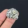 925 Silver Oval Dalmatian Jasper Stone Statement New Stackable Ring Jewelry US 8