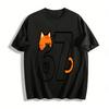 Cute Cat Number 67 Graphic Print Casual Top Pure Cotton T-shirt