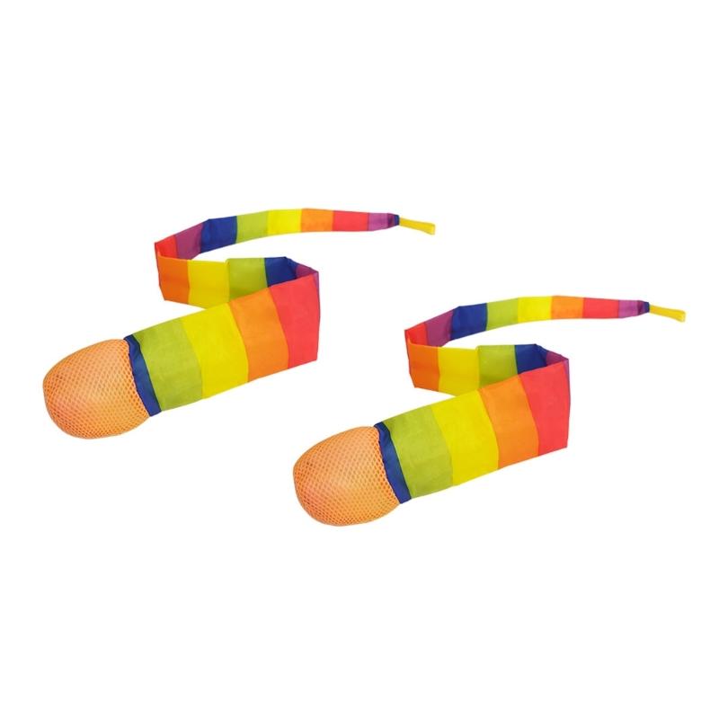 Rainbows Comets Ball Soft Tail Throwing Receiving Ball Cheerleading Streamers Ball For Kid Sensory Training And Team Game