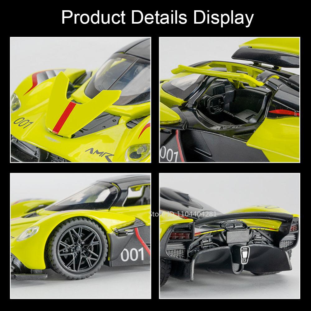 1:32 Valkyrie Vulcan Alloy Sports Car Model Toy Diecast Metal Door Opened Sound Light Pull Back Miniature Car Boy Christmas Gift