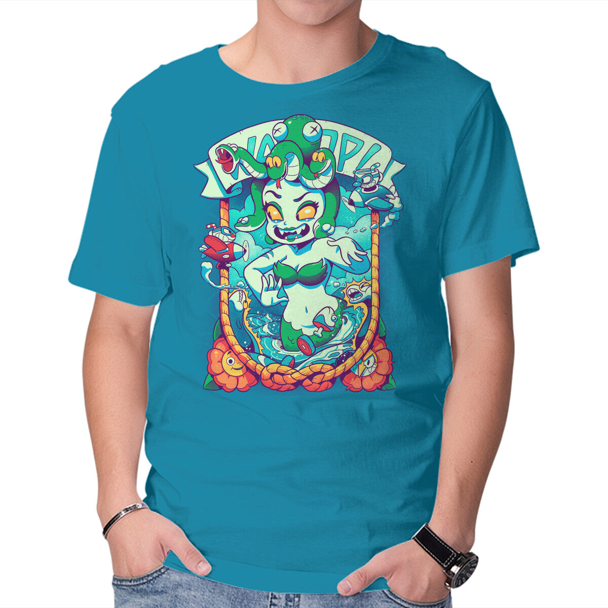 Unisex Crew Neck T-Shirt High Seas Hi-Jinx Graphic Short Sleeve Casual Tee M