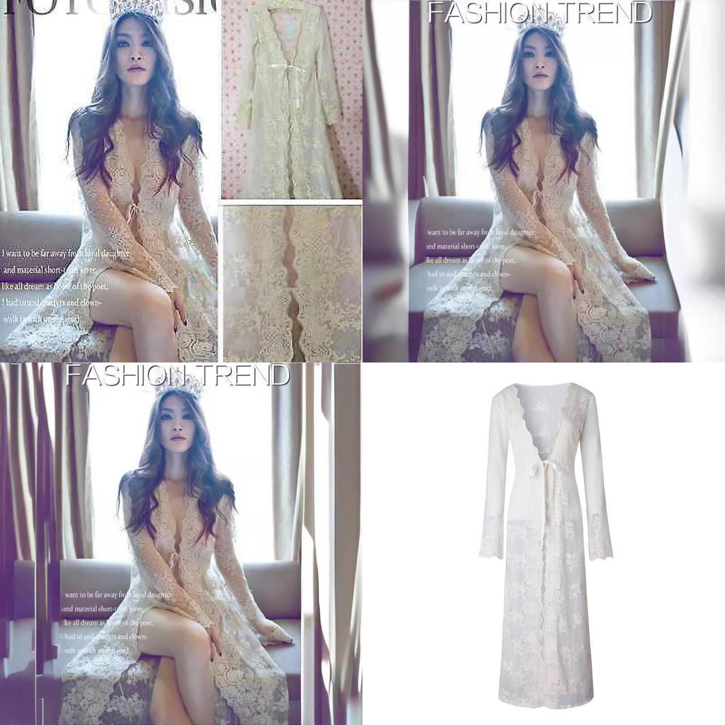 Long Dress With Lace Embroidery For Beach Vacation And Casual Wear