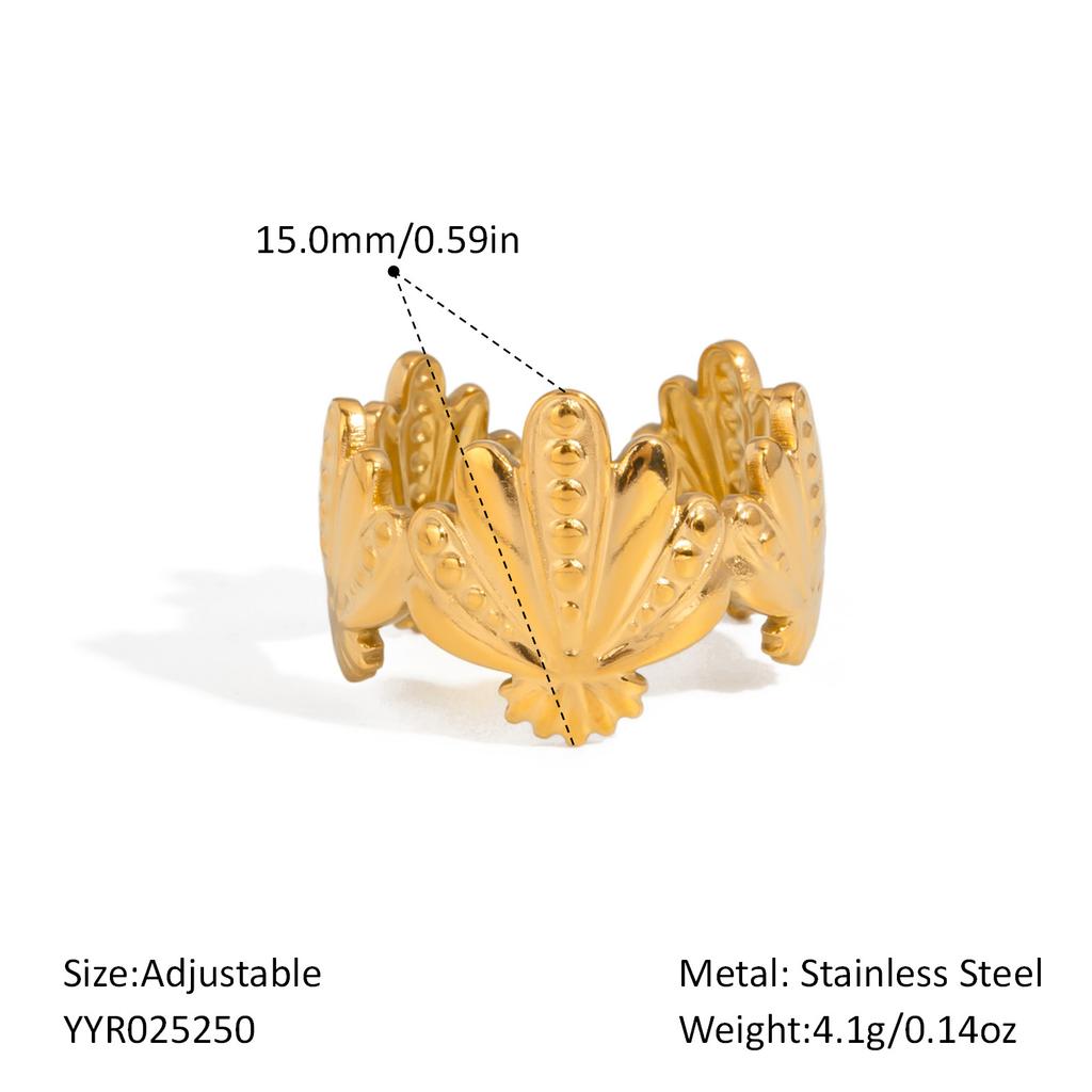 2025 Summer Ocean Rings For Women Gold Color Stainless Steel Shell Starfish Charm Figure Accessory