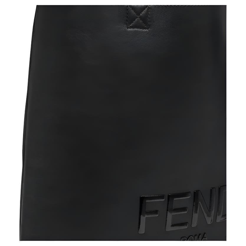 Fendi Logo Large Capacity Crossbody Tote Bag Men Shoulder Bag Black 7VA538-AFB3-F0QA1