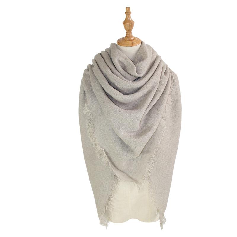 140cm Square Soft Women Scarf Solid Color Winter Warm Shawl Hijabs Blanket Wrap Pashmina Neckerchief Echarpe Bufanda Scarves