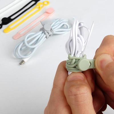 Silicone  Soft Reusable Flexible Cable Organizer Quick Adjustable Wire Management for Office Travel Use